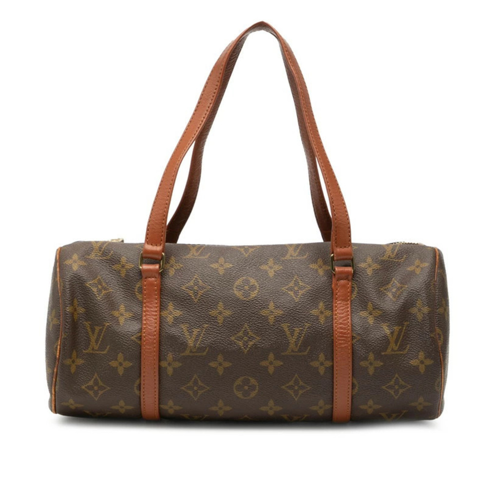 Louis Vuitton Monogram Papillon Shoulder Bag Brown Leather